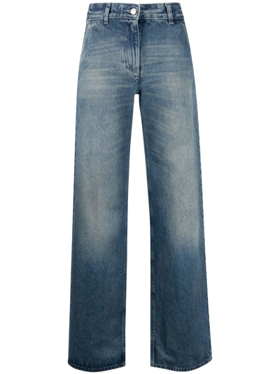 Mm6 Maison Margiela Wide-leg Jeans In Blue
