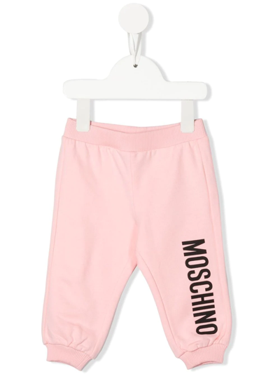 Moschino Babies' Logo-print Track Pants In Pink
