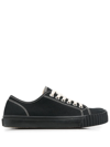 Maison Margiela 10mm Tabi Rubberized Canvas Sneakers In Black