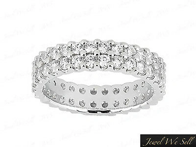 Pre-owned Jewelwesell 4.40ct Round Diamond 2row U-prong Anniversary Eternity Band Ring 10k Gold G-h I1 In Gh