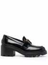 TOD'S TOD'S WOMEN'S  BLACK LEATHER LOAFERS