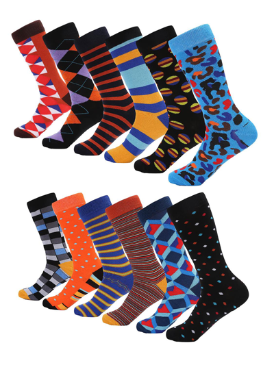 Mio Marino Men's Retro Collection Dress Socks Pack Of 6 In Modern Ensemble