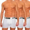 Aqs Classic Fit Boxer Brief 3-pack In White/white/white