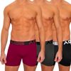 Aqs Classic Fit Boxer Brief 3-pack In Black/burgundy/grey
