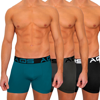 Aqs Classic Fit Boxer Brief 3-pack In Black/teal/grey