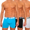 Aqs Classic Fit Boxer Brief 3-pack In Black/light Blue/white