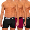 Aqs Classic Fit Boxer Brief 3-pack In Black/burgundy/black