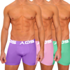 Aqs Classic Fit Boxer Brief 3-pack In Lavender/light Pink/mint