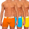 Aqs Classic Fit Boxer Brief 3-pack In Orange/light Blue/yellow