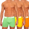 Aqs Classic Fit Boxer Brief 3-pack In Orange/yellow/lime Green