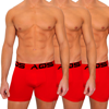 Aqs Classic Fit Boxer Brief 3-pack In Red/red/red