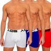 Aqs Classic Fit Boxer Brief 3-pack In White/blue/red