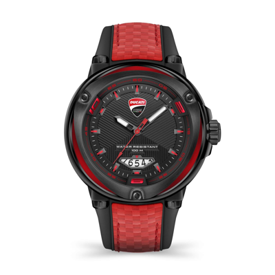 Ducati Corse Partenza Collection Quartz Analog Watch In Black And Red