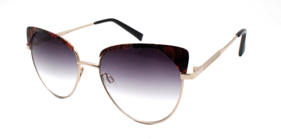 Kendall & Kylie Brinn Catty Round Metal Detail Sunglasses In Gold Python