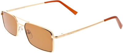 Kendall & Kylie Marlo Slim Rectangular Aviator Sunglasses In Gold