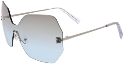 Kendall & Kylie Skye Overstated Square Shield Sunglasses In Shiny Silver