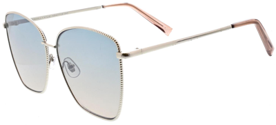 Kendall & Kylie Riley Textured Metal Butterfly Sunglasses In Shiny Silver