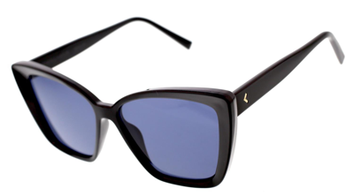 Kendall & Kylie Mazie Oversized Beveled Butterfly Sunglasses In Black