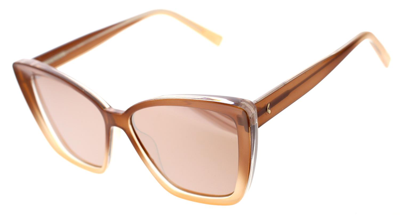 Kendall & Kylie Mazie Oversized Beveled Butterfly Sunglasses In Tan Gradient