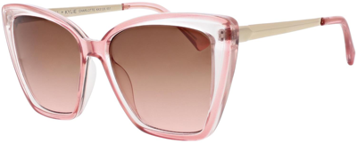 Kendall & Kylie Charlotte Beveled Butterfly Sunglasses In Blush