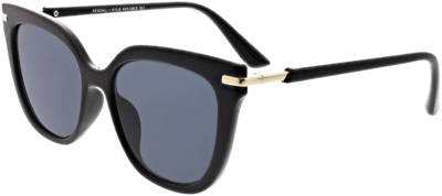 Kendall & Kylie Ceci Squared Cateye Metal Inlay Sunglasses In Shiny Black