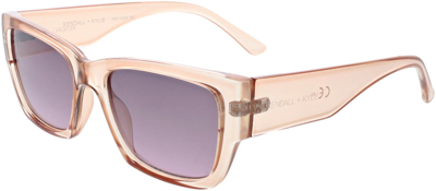 Kendall & Kylie Aubrey Rectangle Wide Temple Sunglasses In Blush