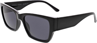 Kendall & Kylie Aubrey Rectangle Wide Temple Sunglasses In Black