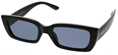 Kendall & Kylie Gemma Extended Rectangle Sunglasses In Shiny Black