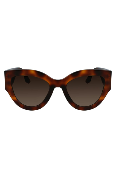 Victoria Beckham Classic Logo Cat Eye Sunglasses In Tortoise