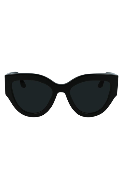 Victoria Beckham Classic Logo Cat Eye Sunglasses In Black