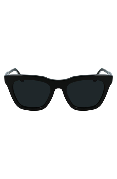 Victoria Beckham Guilloche Modified Rectangle Sunglasses In Black