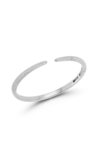 Glaze Pave Claw Bangle In Silver