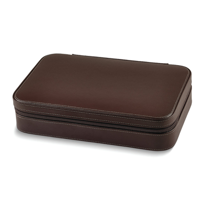 Bey-berk Francis Watch And Sunglass Travel Case In Brown