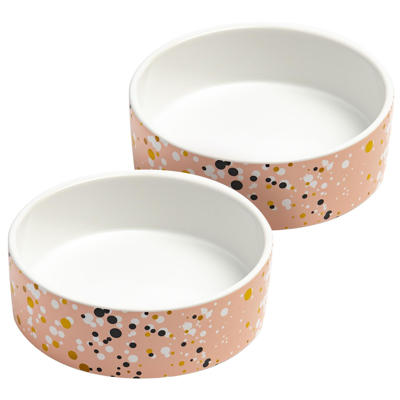 Park Life Designs Set Of Two Paris Bowls In Pink/multi