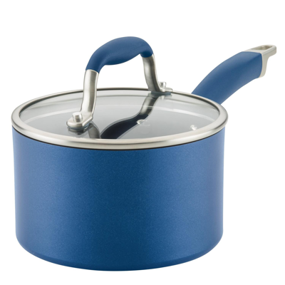 Anolon Advanced Home Hard-anodized Nonstick 2-qt. Straining Saucepan In Indigo