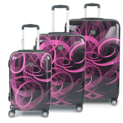 Ful Atomic Nested 3 Piece Luggage Set In Pink