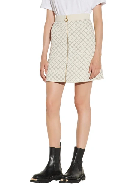 Sandro Hamyl Metallic Checked Jacquard Mini Skirt In Ecru