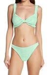 Hunza G Jean Crinkle Twist Two-piece Swimsuit In Lime