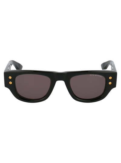 Dita Muskel Sunglasses In Black Crystal Grey Yellow Gold W/grey