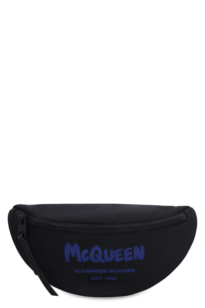 Alexander Mcqueen Logo-print Belt Bag In Black