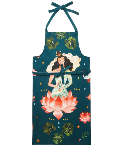 La Doublej Quan Yin Cotton Apron In Blue