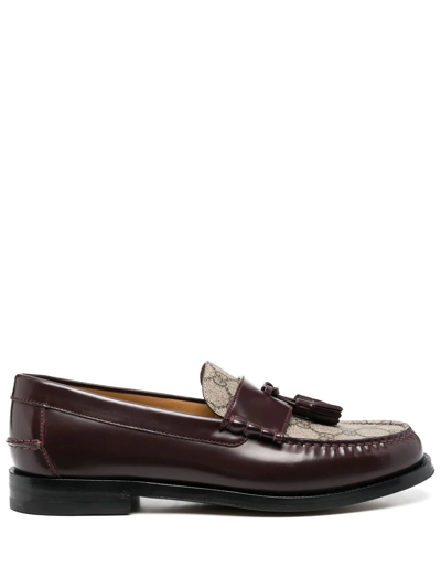 Gucci Tassel-detail Gg Canvas Loafers In Rot