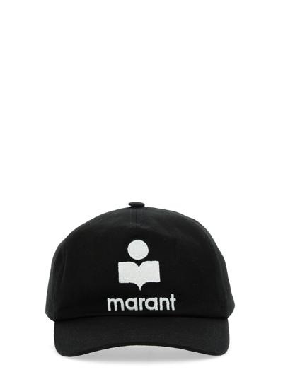 Isabel Marant Tyronyh Logo Cotton Baseball Cap In Black