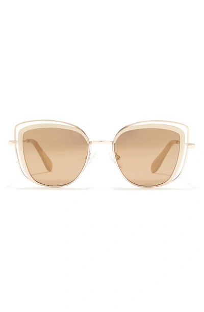 Bcbg 53mm Vented Cat Eye Sunglasses In Satin Light Gold