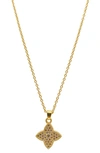 ADORNIA 14K YELLOW GOLD PLATED CRYSTAL FLOWER NECKLACE
