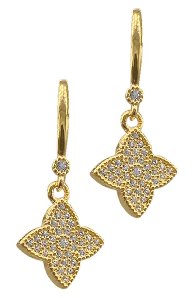 Adornia Pavé Crystal Quatrefoil Drop Earrings In Yellow