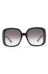 Gucci 57mm Oversized Square Sunglasses In Black Black Grey