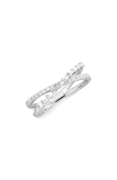 Bony Levy Gatsby Round & Baguette Diamond Ring In 18k White Gold