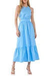 English Factory Open Back Sundress In Blue