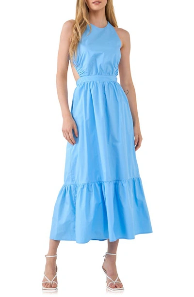 English Factory Open Back Sundress In Blue